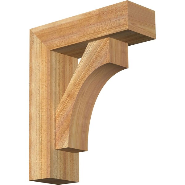 Ekena Millwork Westlake Block Rough Sawn Bracket w/ Offset Brace, Western Red Cedar, 6"W x 18"D x 22"H BKT0604X18X22WTL05RWR - main